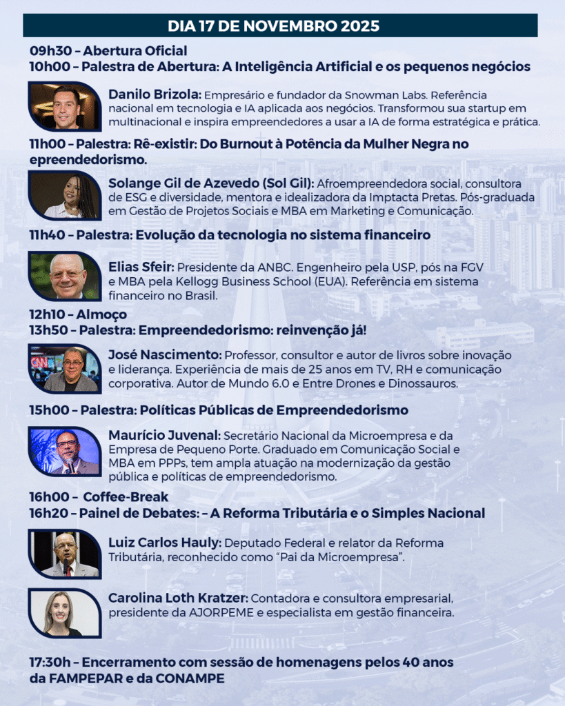 Lançadas as programações oficiais da xx convenção nacional da micro e pequena empresa e xvii encontro sul-sudeste 2 Programacao e palestrantes 02